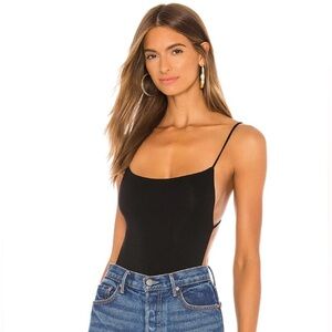 Indah Open Back Black Bodysuit